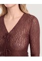 Camiseta Mesh Con Moños  Para Mujer Café Ostu de Ostu