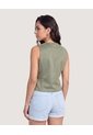 Chaleco Suede  Para Mujer Verde Ostu de Ostu