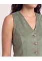 Chaleco Suede  Para Mujer Verde Ostu de Ostu