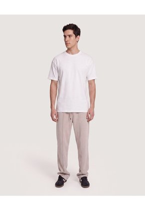 Camiseta Estampado Posterior Para Hombre Crema Ostu