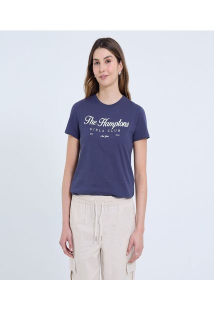 Camiseta Para Mujer Manga Corta Color Azul Marca Ostu #40092343
