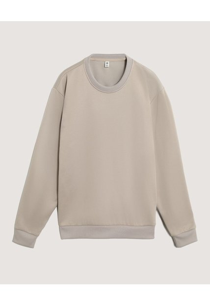 Buzo Cuello Redondo Unicolor  Para Hombre Café Ostu