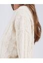 Saco Para Mujer Cuello Redondo Color Crema Marca Ostu #40330074 de Ostu