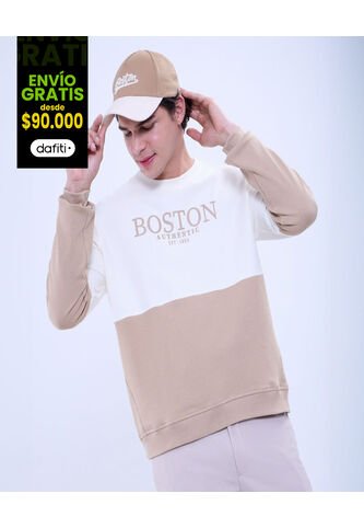 Buzo Para Hombre Cuello Redondo Color Crema Marca Ostu #60060449 Ostu