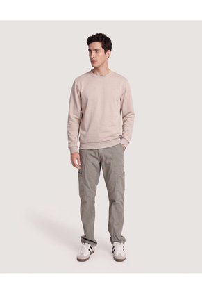 Buzo Cuello Redondo Unicolor  Para Hombre Café Ostu