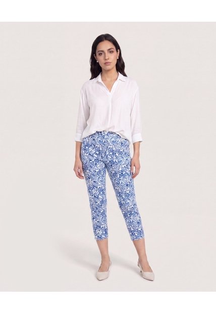 Blusa Fluida Manga 3/4  Para Mujer Blanco Ostu