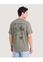 Camiseta Estampado Posterior  Para Hombre Verde Ostu de Ostu