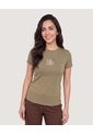 Camiseta Slim Estampada  Para Mujer Verde Ostu de Ostu