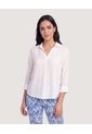 Blusa Fluida Manga 3/4  Para Mujer Blanco Ostu de Ostu