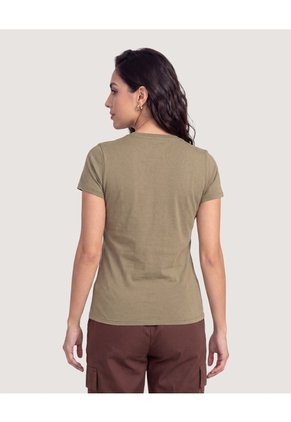 Camiseta Slim Estampada  Para Mujer Verde Ostu