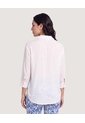 Blusa Fluida Manga 3/4  Para Mujer Blanco Ostu de Ostu