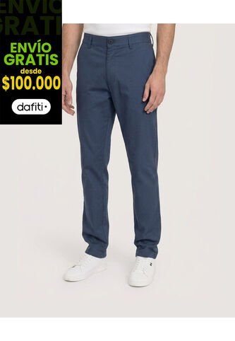 Pantalón Basico Chino  Para Hombre Azul Ostu Ostu