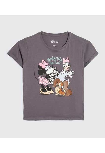 Camiseta Infantil Niña Manga Corta Cuello Redondo Color Gris Marca Ostu #90090285