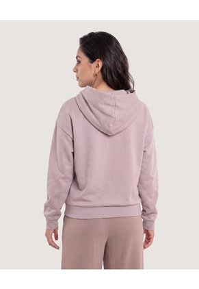 Buzo Hoodie Unicolor  Para Mujer Camel Ostu