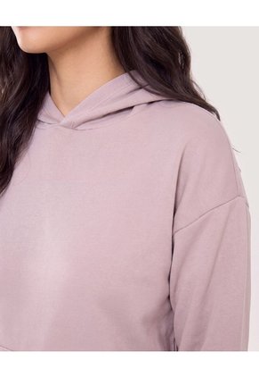 Buzo Hoodie Unicolor  Para Mujer Camel Ostu