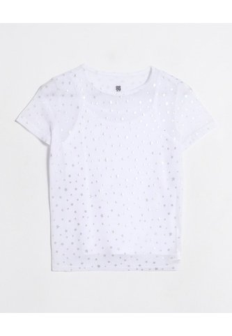 Camiseta  Infantil Niña Manga Corta Cuello Redondo Color Blanco Marca Ostu #90090359 Ostu