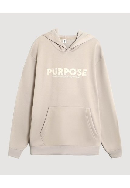 Buzo Hoodie Con Screen  Para Hombre Café Ostu