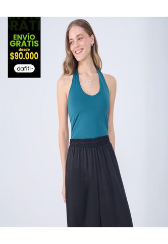 Camiseta Para Mujer Manga Sisa Cuello Henley Color Verde  Marca Ostu #40092304 Ostu