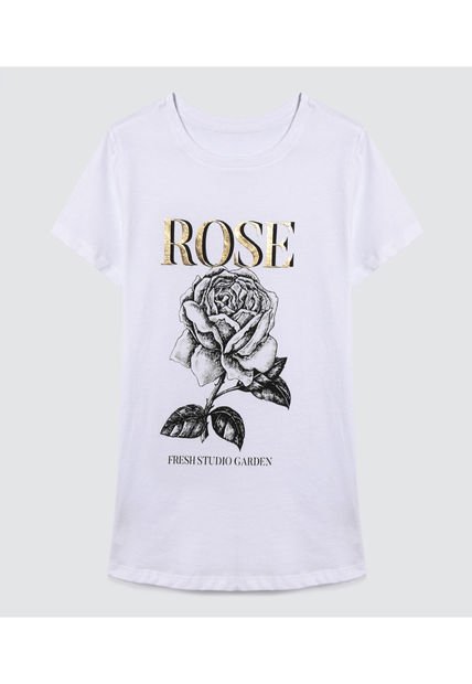 Camiseta Para Mujer Manga Corta Color Blanco Marca Ostu #40092103