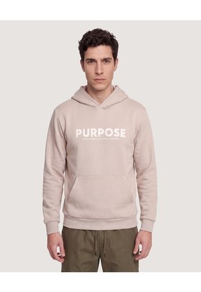 Buzo Hoodie Con Screen  Para Hombre Café Ostu