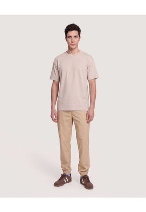 Jogger Plano Texturizado  Para Hombre Beige Ostu