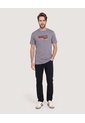 Camiseta Regular Con Estampado  Para Hombre Gris Ostu de Ostu
