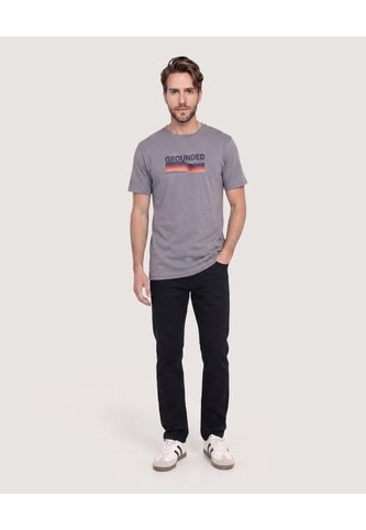 Camiseta Regular Con Estampado  Para Hombre Gris Ostu Ostu