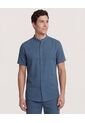 Camisa  Para Hombre Manga Corta Sin Bolsillo Cuello N Color Azul Marca Ostu #60010910 de Ostu
