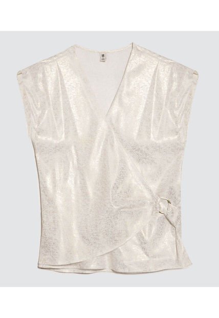 Blusa Para Mujer Manga Sisa Color Crudo Marca Ostu #40121085