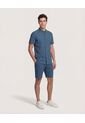 Camisa  Para Hombre Manga Corta Sin Bolsillo Cuello N Color Azul Marca Ostu #60010910 de Ostu