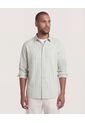Camisa  Para Hombre Manga Larga Sin Bolsillo Cuello C Color Verde Marca Ostu #60018230 de Ostu