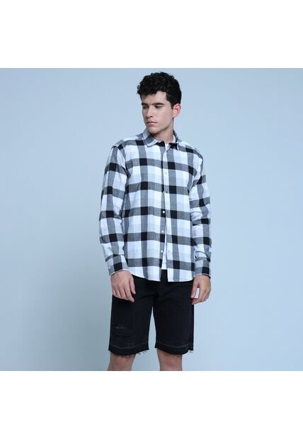 Camisa Para Hombre Manga Larga Sin Bolsillo Color Gris  Marca Ostu #60010690