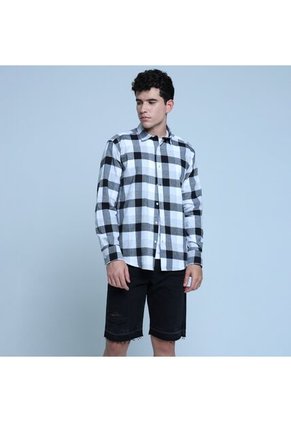 Camisa Para Hombre Manga Larga Sin Bolsillo Color Gris Marca Ostu #60010690