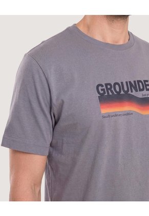 Camiseta Regular Con Estampado  Para Hombre Gris Ostu
