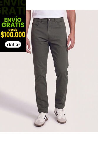 Pantalon Basico 5 Bolsillos  Para Hombre Verde Ostu Ostu
