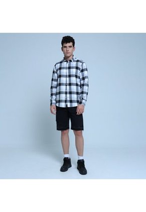 Camisa Para Hombre Manga Larga Sin Bolsillo Color Gris Marca Ostu #60010690