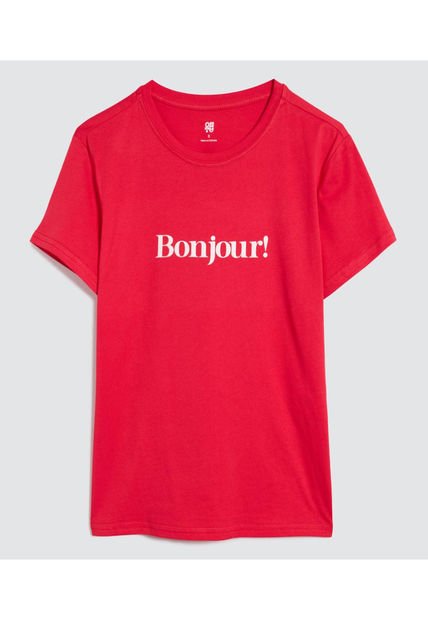 Camiseta Para Mujer Manga Corta Color Rojo Marca Ostu #40092162