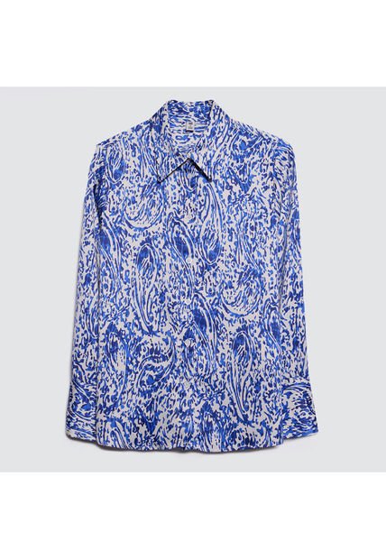 Camisa Para Mujer Manga Larga Color Azul  Marca Ostu #40010180