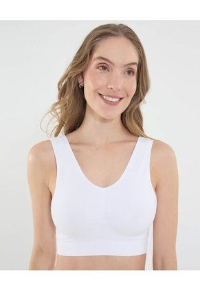 Top Para Mujer Seamless Con Copas Color Blanco Marca Ostu #40220398