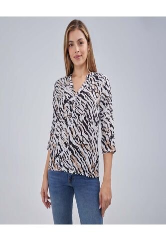 Blusa Para Mujer Manga 3/4 Color Crema Marca Ostu #40121034 Ostu