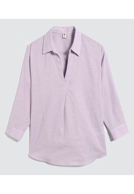 Camisa Para Mujer Manga Larga Color Lila  Marca Ostu #40010219