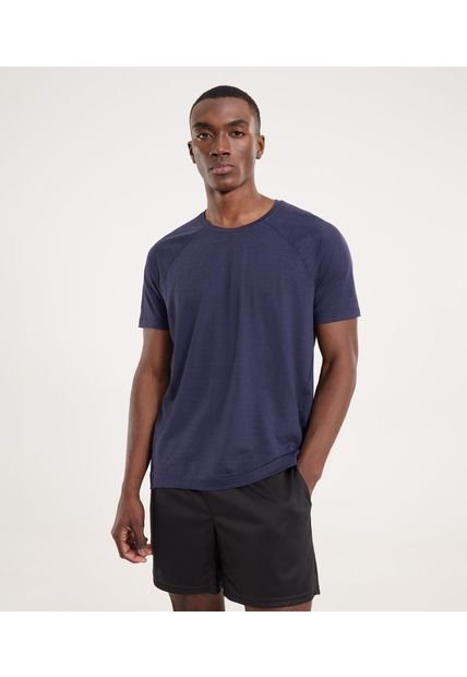 Camiseta Para Hombre Manga Corta Cuello Redondo Color Azul Marca Ostu #60091720