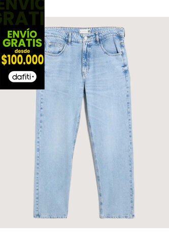 Jean Straight Claro  Para Hombre Azul Ostu Ostu