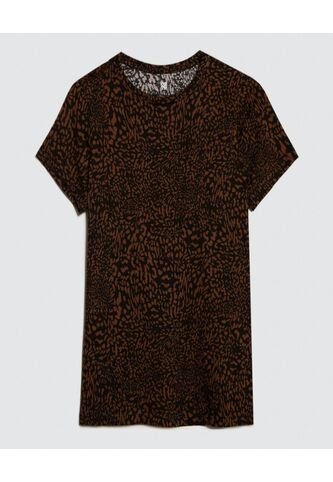 Camiseta Para Mujer Manga Corta Cuello Redondo Color Café  Marca Ostu #40092230 Ostu