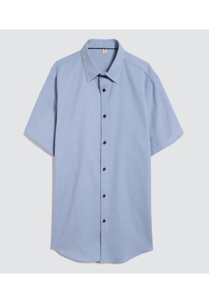 Camisa Para Hombre Manga Corta Sin Bolsillo Color Azul  Marca Ostu #60010700
