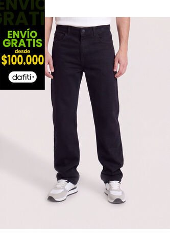 Jean Straight Clásico  Para Hombre Negro Ostu Ostu