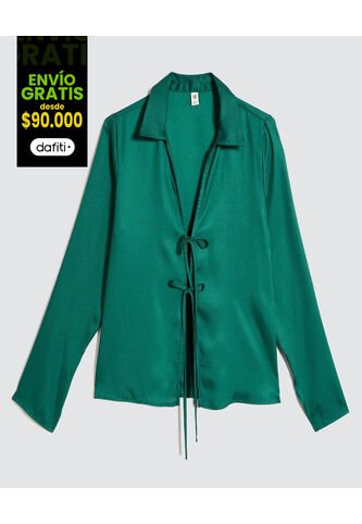 Camisa Para Mujer Manga Larga Color Verde  Marca Ostu #40010282 Ostu