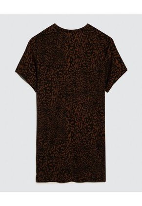 Camiseta Para Mujer Manga Corta Cuello Redondo Color Café Marca Ostu #40092230