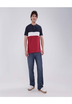 Camiseta Para Hombre Manga Corta Color Azul  Marca Ostu #60091405