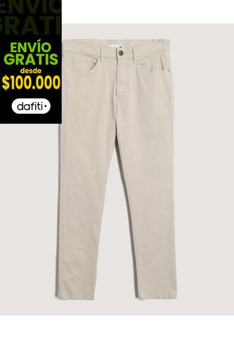 Pantalón  Para Hombre 5 Bolsillos Color Beige Marca Ostu #60070536 Ostu